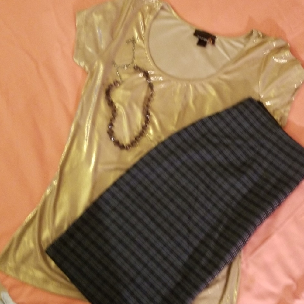 Ashley Stewart Shirt & skirt ( necklace too 😊)